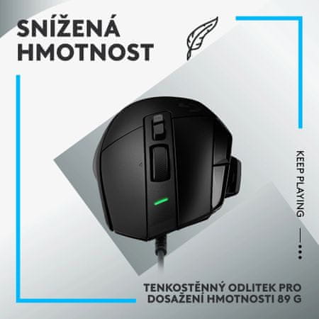 Stylová optická počítačová myš Logitech Logitech G502 X, černá (910-006138) ultra lehká tichá přesná citlivost DPI 100 25600 senzor HERO 25K Lightforce spínače RGB