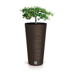 Prosperplast Květináč S Vložkou Furu Slim Eco Wood Zahradní Vysoký Květináč Pro Terasa 48 Cm - Káva