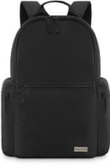 ZAGATTO  Pánský černý městský batoh, prostorný a lehký školní batoh pro mládež, velikost A4, unisex dvoukomorový batoh, vyhrazená přihrádka na notebook, objem 27 litrů, nastavitelné popruhy, 42x38x18 / ZG763