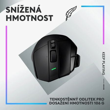 Štýlová optická počítačová myš Logitech G502 X Plus, biela (910-006171) ultra ľahká tichá presná citlivosť DPI 100 25600 senzor HERO 25K Lightforce spínače RGB