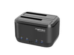 Natec Dokovací stanice pro HDD 2,5"/3,5" USB 3.0 Kangaroo Dual, funkce klonování, napájecí adaptér