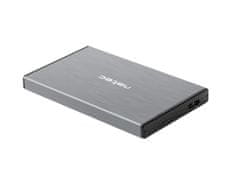 Natec Externí box pro HDD 2,5" USB 3.0 Rhino Go, šedý, hliníkové tělo