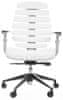 Kancelářská židle FISH BONES, šedý plast, bílá koženka PU480329