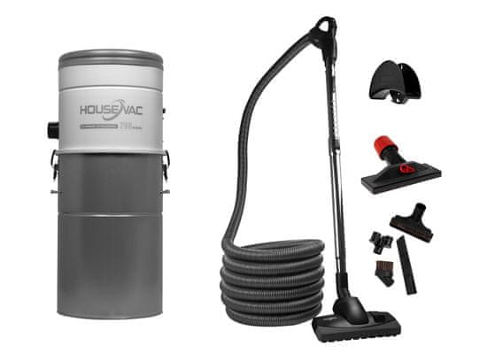 HouseVac Centrální vysavač HV-700ST-35H + SADA Hadice s vypínáním 9m, Sada kartáčů Combo, Sací výkon 700 AirWat, motory AMETEK Thru-Flow Soft Start/Stop, Tichý systém, Hybridní cyklónová filtrace, 34,87kPa,