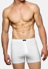 ATLANTIC Pánské klasické boxerky s knoflíčky 2PACK - bílé Velikost: S