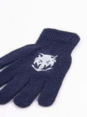 YOCLUB Chlapecké pětiprsté rukavice Yoclub s reflexními prvky RED-0237C-AA50-005 námořnická modrá 18