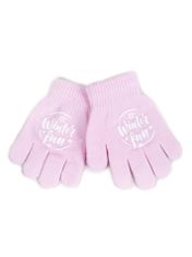 YOCLUB Dívčí pětiprsté rukavice Yoclub RED-0012G-AA5A-010 Pink 14