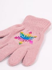YOCLUB Dívčí pětiprsté rukavice Yoclub s hologramem RED-0068G-AA50-001 Pink 16