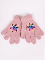 YOCLUB Dívčí pětiprsté rukavice Yoclub s hologramem RED-0068G-AA50-001 Pink 16
