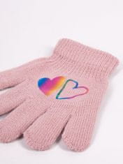 YOCLUB Dívčí pětiprsté rukavice Yoclub s hologramem RED-0068G-AA50-002 Pink 18
