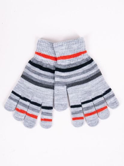 YOCLUB Chlapecké pětiprsté rukavice Yoclub RED-0118C-AA50-005 Grey
