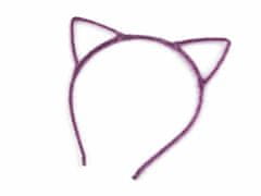 Kraftika 1ks fialová chlupatá čelenka do vlasů kočka