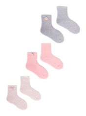 YOCLUB Yoclub Dívčí froté ponožky s 3D prvkem 3-Pack SKF-0008G-000B Vícebarevné 27-30