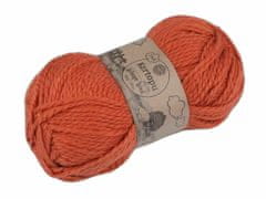 Kraftika 1ks (1210) oranžová mrkvová pletací příze melange wool 100