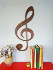 Hanah Home Nástěnná dekorace Treble Clef 25 cm hnědá