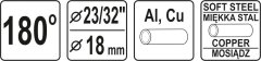 YATO Ohybačka na trubky Al, Cu, 180°, pr. 23/32" - 18mm