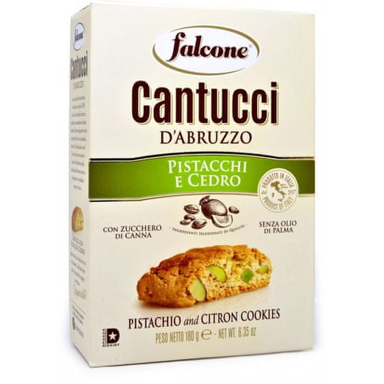 Falcone Cantucci s pistáciemi a citrónem, 180 g