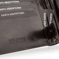 Betlewski Elegantní kožená peněženka s RFID Bpm-Bf-60 Brown