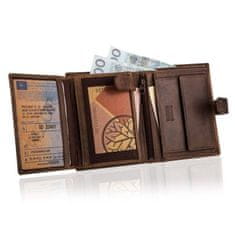 Betlewski Tenká kožená peněženka Bpm-Ht-993 Brown