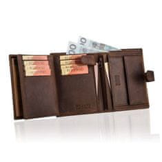 Betlewski Tenká kožená peněženka Bpm-Ht-993 Brown