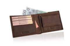 Betlewski Hnědá kožená pánská peněženka Rfid