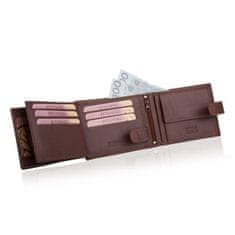 Betlewski Hnědá kožená pánská peněženka Rfid s krabičkou