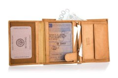 Betlewski Pánská kožená peněženka Camel Rfid