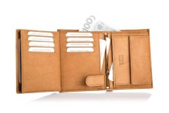 Betlewski Pánská kožená peněženka Camel Rfid