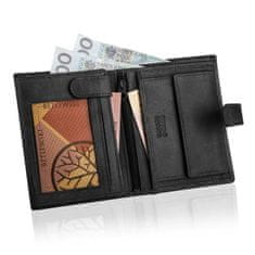 Betlewski Černá pánská kožená peněženka Rfid