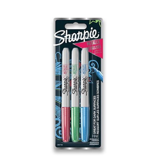 Sharpie Permanentní popisovač Metallic blistr, 3 barvy