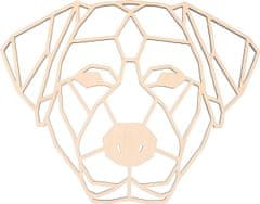 Čisté dřevo Dřevěný geometrický obraz - Labradorský retrívr 65 cm