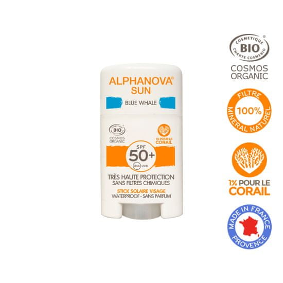 Alphanova Opalovací krém v tyčince SPF 50 modrý 12 g BIO