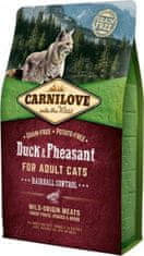 Carnilove CAT krmivo pro snazší vykašlávání chlupů u dospělých koček s kachnou a bažantem, 2 kg