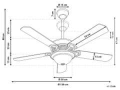 Beliani Zlatý stropní ventilátor BEGEJ