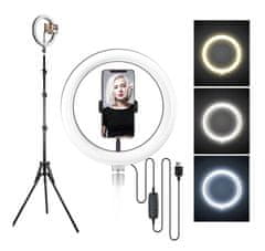 Apexel Ring light 10 s 2,1m USB stativem