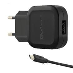 Qoltec Síťová nabíječka 12W | 5V | 2,4A | USB + kabel Micro USB