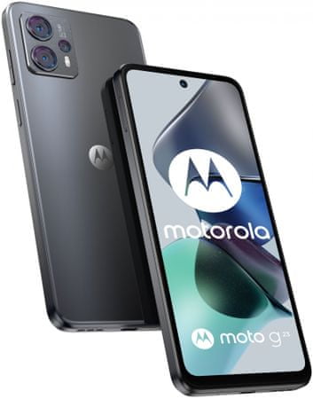 moderní mobilní dotykový telefon smartphone motorola Moto G23 20W rychlonabíjení bleskové nabíjení telefonu 5000 mah baterie výdrž lte wifi Bluetooth 2 sim Dual SIM dedikovaný slot paměťová karta NFC 6,5palcový fullhd+ IPS displej 50mpx fotoaparát google assistant ultraširokoúhlý objektiv širokoúhlá kamera výkonný fotoaparát makro hloubkový objektiv MediaTek Helio G95 výkonný procesor LTE 4G Dolby Atmos stereo reproduktory