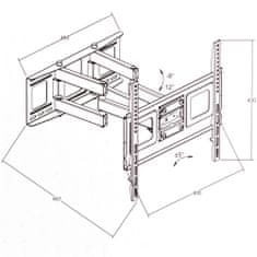 tectake Držák TV sklopný a otočný 32"-55'' do 100kg