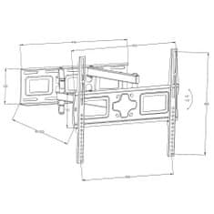 tectake Držák TV individuálně sklopný a otočný 26"-55'' do 100kg