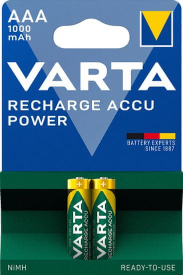 Varta nabíjecí baterie Power AAA 1000 mAh, 2ks