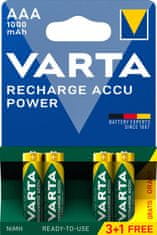 Varta nabíjecí baterie Power AAA 1000 mAh, 3+1ks