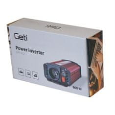 GETI GPI 612 měnič napětí DC/AC, 12V/230V, 600W, USB