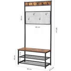 VASAGLE Věšákový stojan s botníkem VASAGLE HSR46BX