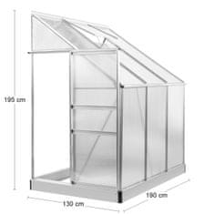 nabbi Zahradní skleník k zdi Glasshouse 190x130x205 cm - průhledná