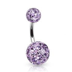 NUBIS Piercing do pupíku zdobený krystaly Swarovski