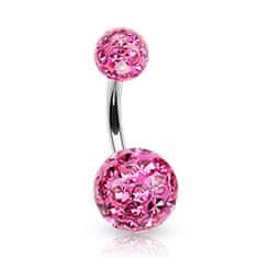 NUBIS Piercing do pupíku zdobený krystaly Swarovski