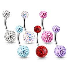 NUBIS Piercing do pupíku zdobený krystaly Swarovski