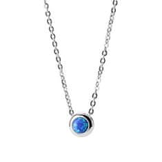 SPERKY4U Ocelový náhrdelník s opálem modré barvy