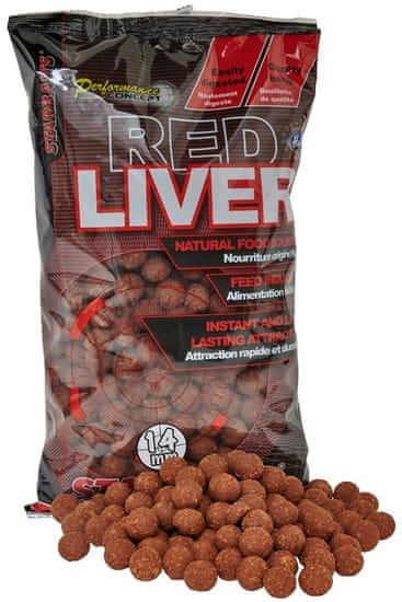 Starbaits Boilie potápivé Red Liver 14mm 1kg