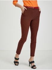 Orsay Černo-červené dámské vzorované kalhoty 38